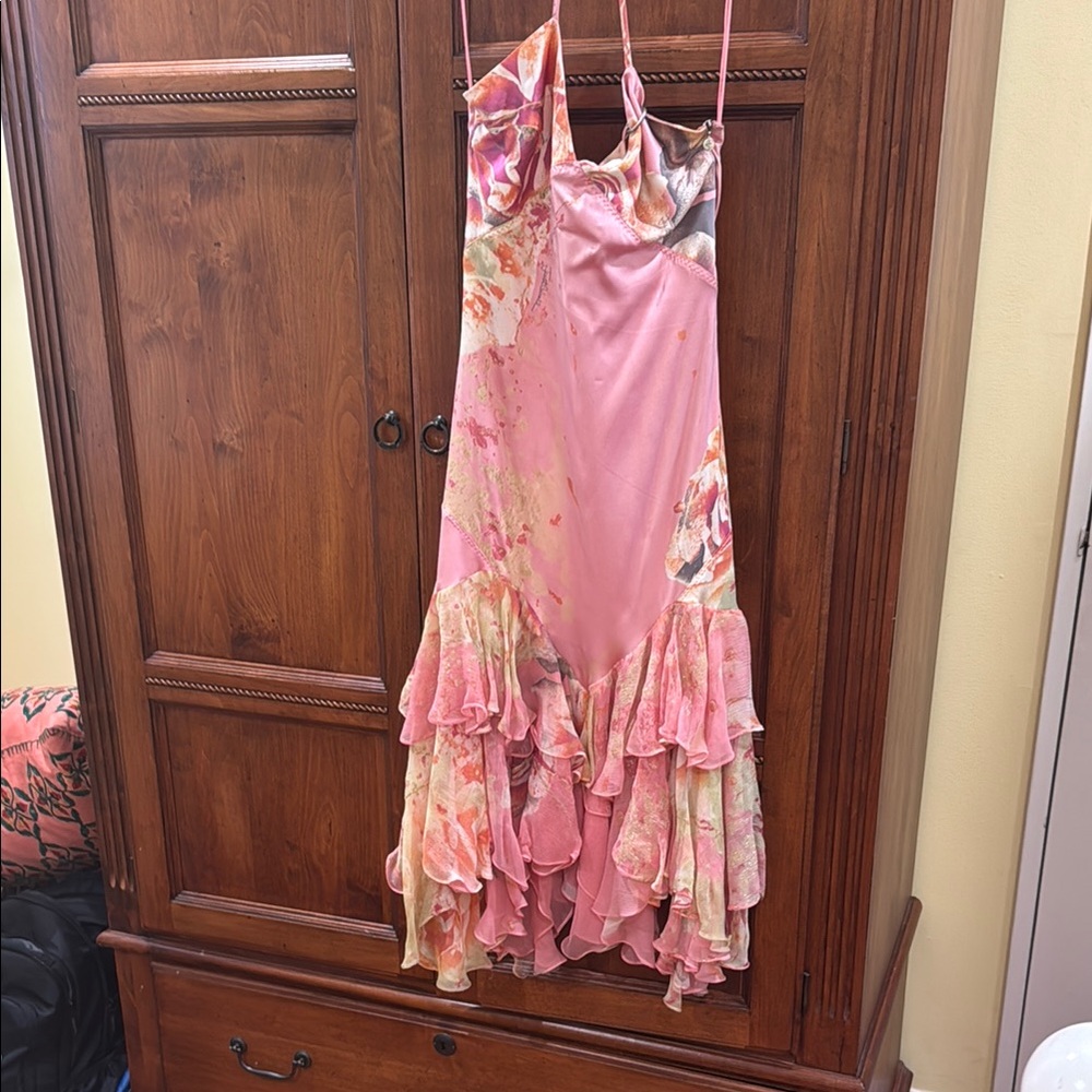 Floral Pink Ruffled Dress